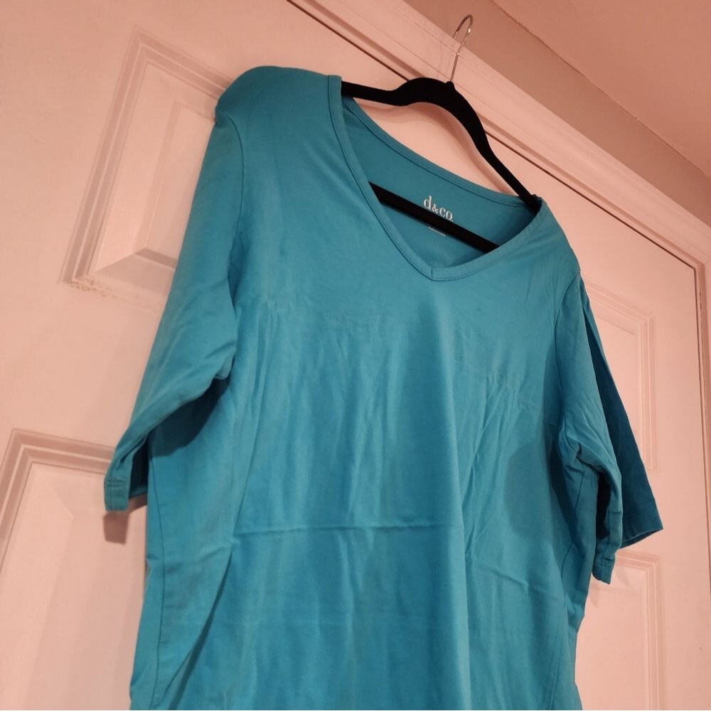Denim & Co stretchy blue top - Picture 2 of 4